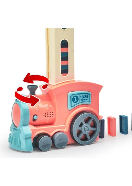 Baby - Işıklı Sesli Domino Tren - Otomatik Domino Dizilimi - Eğitici Oyuncak - Tren, 30 Domino Taşı ve Kaktüs - Pembe fırsatları