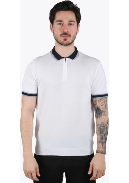 66536 Polo Yaka Fermuarlı T-Shirt