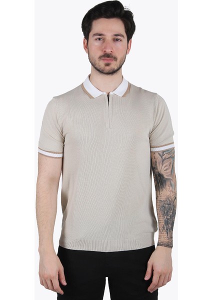 66536 Polo Yaka Fermuarlı T-Shirt