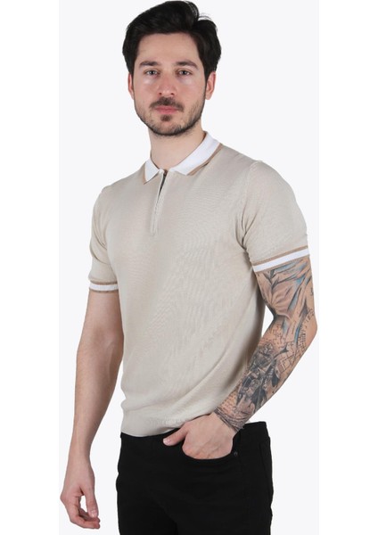 66536 Polo Yaka Fermuarlı T-Shirt modelleri