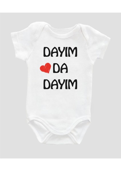 Organik Pamuk Dayım Da Dayım Bebek Body Çıtçıtlı Badi Zıbın Tulum ZBN034