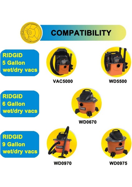 10 Adet Toz Torbaları VF3503 Ridgid 6-9 Galon Islak Kuru Vakum Yüksek Verimli Toz Torbaları Çöp Vakum Filtre Torbası (Yurt Dışından)