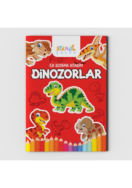 Staau Çocuk Ilk Boyama Kitabım 2'li Set - Dinozorlar / Uzay