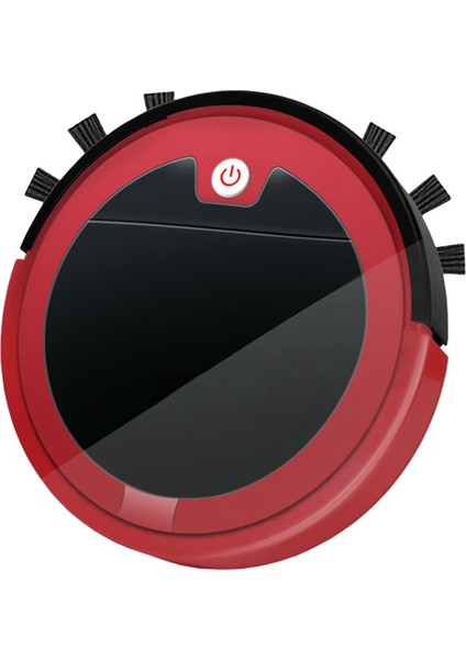 2800PA Elektrikli Süpürge Robotu Akıllı Uzaktan Kumanda Kablosuz Temizleme Makinesi Zemin Süpürme Kuru Islak Ev Için-Kırmızı + Siyah (Yurt Dışından)