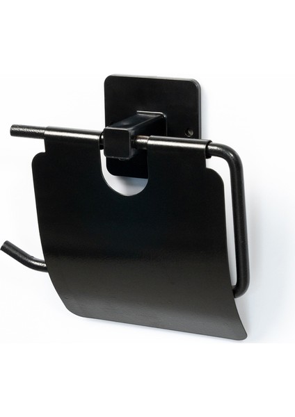 Yapışkanlı Kolay Monte Kapaklı Siyah Wc Kağıtlık