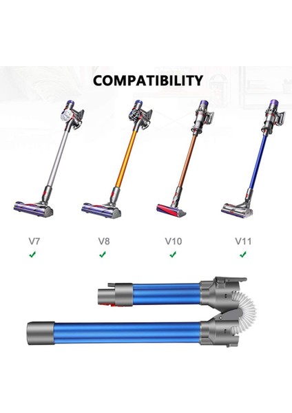 Dyson V11 V10 V8 V7 Elektrikli Süpürgeler Için Yedek Alüminyum Katlanabilir Uzatma Tüpü Esnek ve Bükülebilir Vakum Tüpü (Yurt Dışından) indirimleri