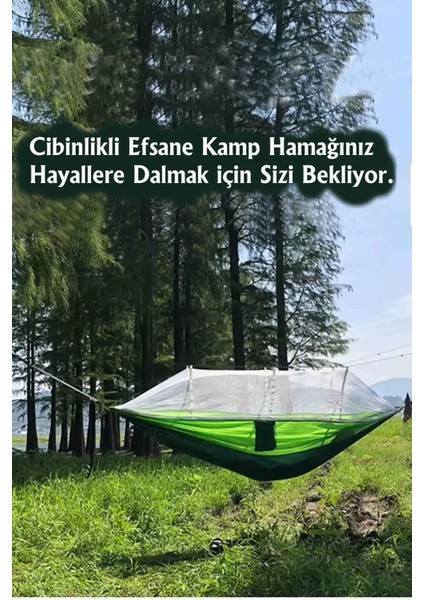 - Cibinlikli Efsane Kamp Hamak - Ultra Konfor - Kompakt - Portatif - Çantalı