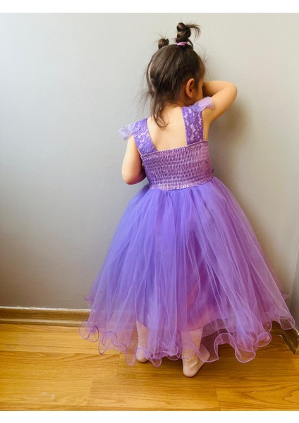 Minik Prenses Model Kız Çocuk Abiye Pembe