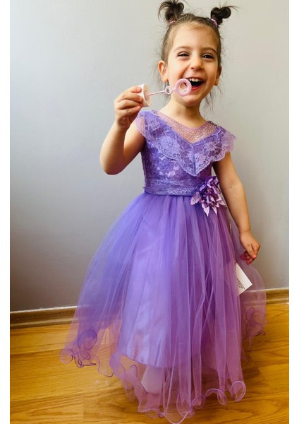 Minik Prenses Model Kız Çocuk Abiye Pembe