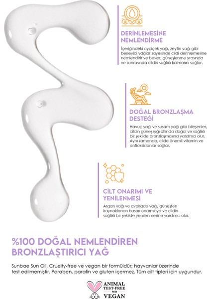 Sun Oil %100 Doğal Nemlendiren Bronzlaştırıcı Yağ 150ml Havuç Kakao Argan Avokado Hindistan Cevizi