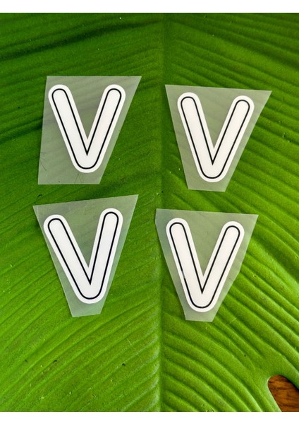 5x4 cm 4 Adet Ütü Ile Yapışan V Harfi Transfer Baskı Arma