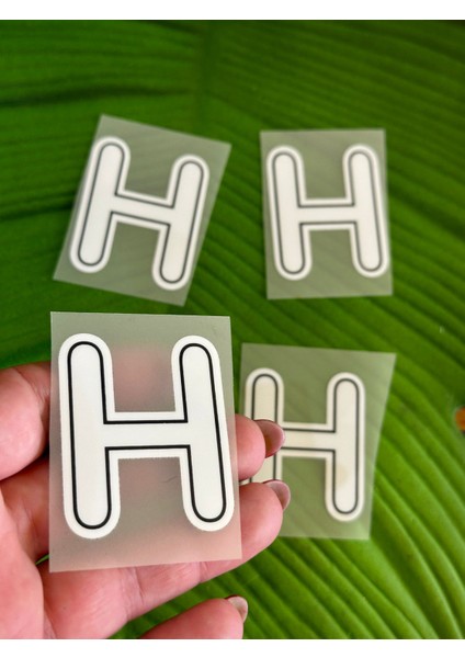 5x4 cm 4 Adet Ütü Ile Yapışan H Harfi Transfer Baskı Arma