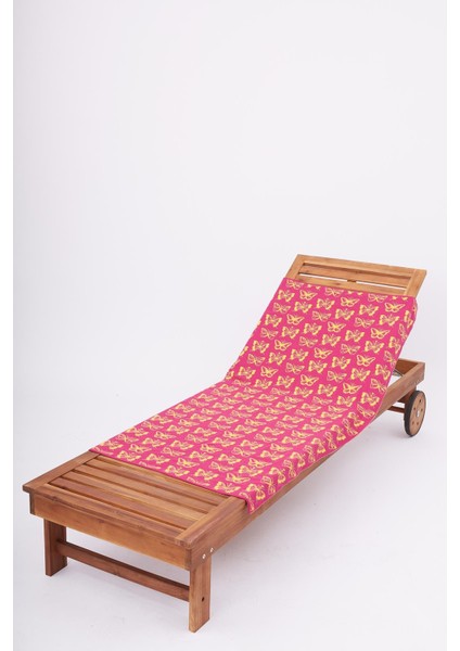 BUTTERFLY BOOM BEACH COVER Jakarlı Pamuklu Plaj Örtüsü - Fuşya/Sarı