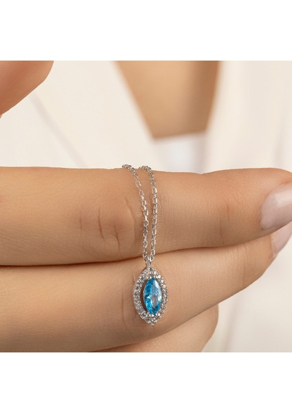 Usho Jewelry 925 Ayar Gümüş Pırlanta Modeli Mekik Kolye