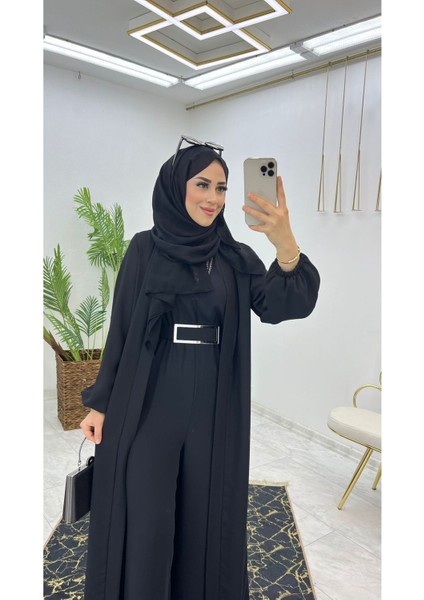 Birinci Sınıf Premium Çift Taraflı Dubai Krep Kumaş Tulumlu Abaya Takım modelleri