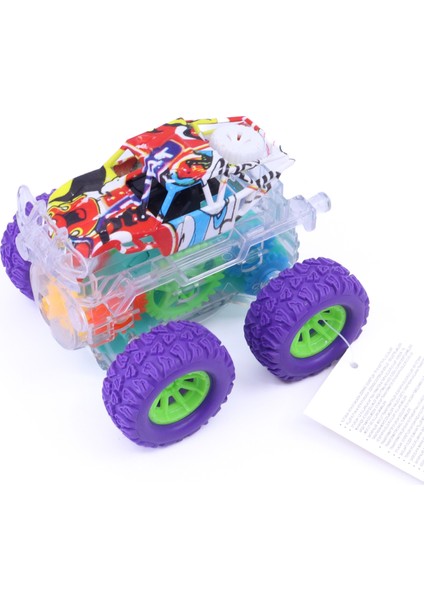 Takla Atan Işıklı Gear Chariot Stunt Car - Mor