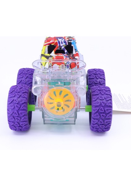 Takla Atan Işıklı Gear Chariot Stunt Car - Mor modelleri
