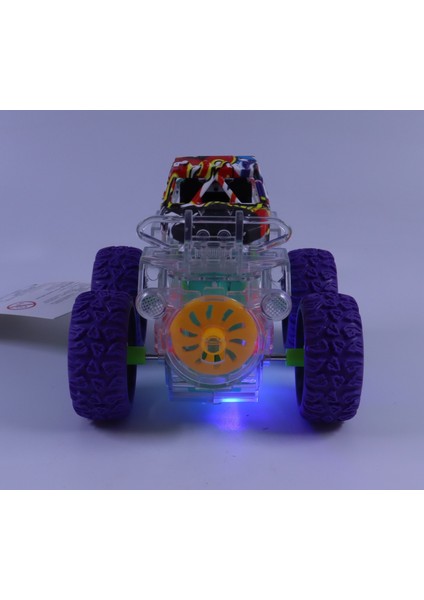 Takla Atan Işıklı Gear Chariot Stunt Car - Mor indirimleri