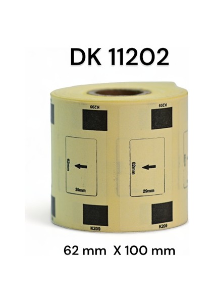 Brother Dk Etiket 62 mm x 100 mm 300 Adet 11202 6 Adet + Tutucu