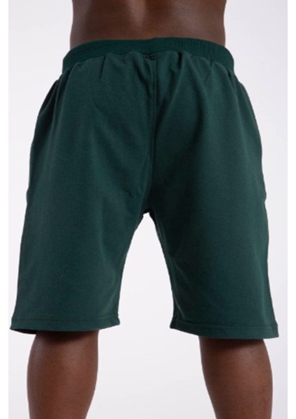 Erkek Pamuklu Penye Şort Regular Fit Şort Yeşil SRT01 fiyatları