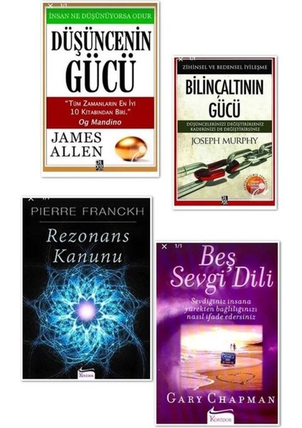 Rezonans Kanunu - Düşüncenin Gücü - Bilinçaltının Gücü - Beş Sevgi Dili 4 Kitap