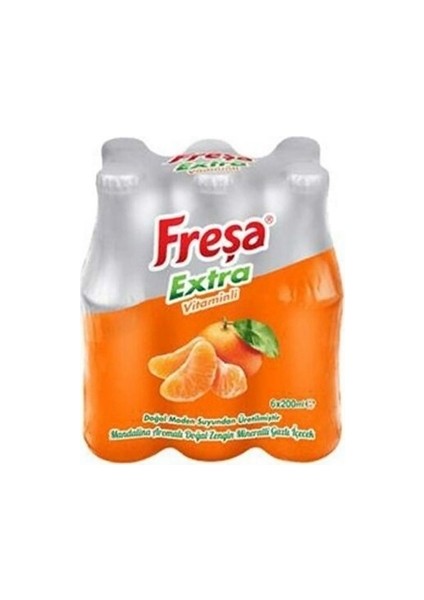 Extra Mandalina Aromalı Doğal Maden Suyu 6x200 ml. (meyveli soda)