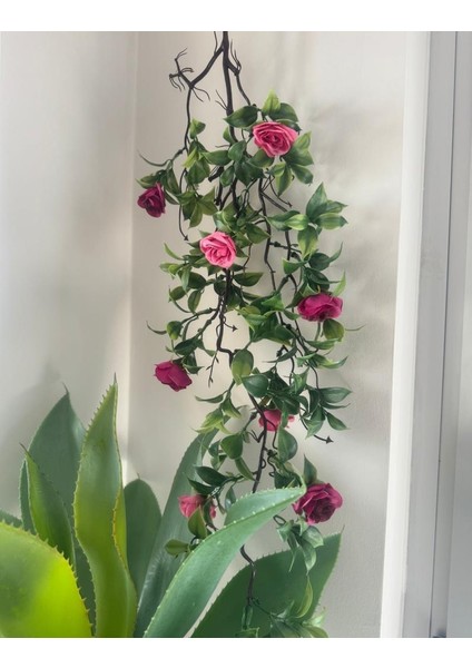 Yapay Çiçek Sarkan Doğal Dallı Mor Yaban Gülü 70CM Yapay Sarmaşık Yeşil fiyatları