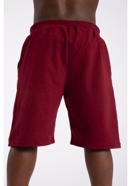Erkek Pamuklu Penye Şort Regular Fit Şort Bordo SRT01 fiyatları
