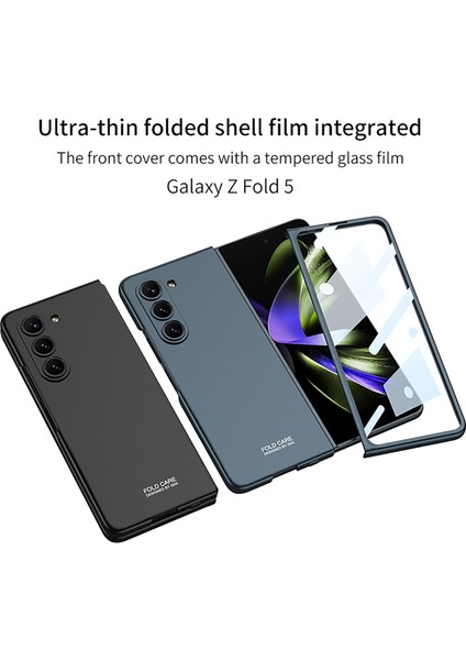 Samsung Galaxy Z Fold 5 Için Ekran Koruyuculu Ince Sert Pc Mat Telefon Kılıfı Gri (Yurt Dışından)