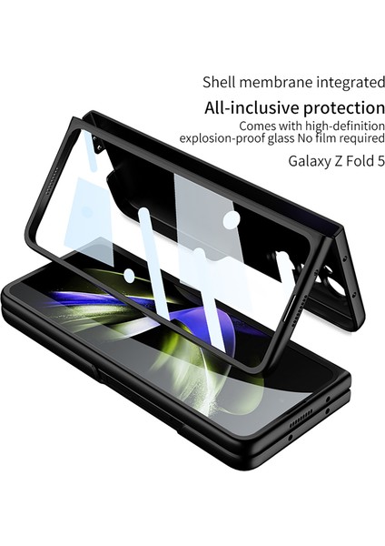 Samsung Galaxy Z Fold 5 Için Ekran Koruyuculu Ince Sert Pc Mat Telefon Kılıfı Gri (Yurt Dışından)