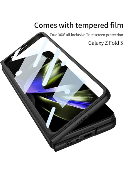 Samsung Galaxy Z Fold 5 Için Ekran Koruyuculu Ince Sert Pc Mat Telefon Kılıfı Gri (Yurt Dışından)