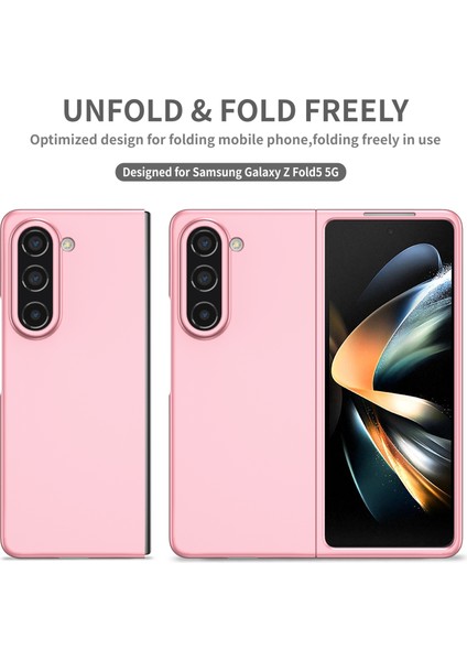 Samsung Galaxy Z Fold 5 Için Ince Sert Pc Koruyucu Kılıf Telefon Kılıfı Pembe (Yurt Dışından)
