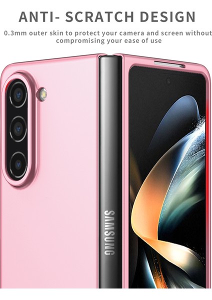 Samsung Galaxy Z Fold 5 Için Ince Sert Pc Koruyucu Kılıf Telefon Kılıfı Pembe (Yurt Dışından)