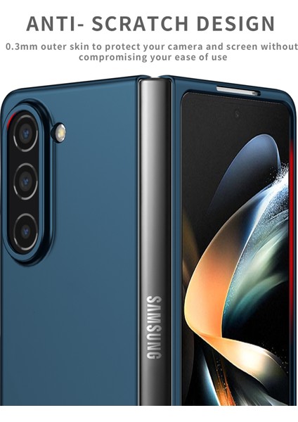 Samsung Galaxy Z Fold 5 Için Ince Sert Pc Koruyucu Kılıf Telefon Kılıfı Lacivert (Yurt Dışından)