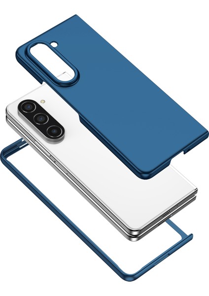 Samsung Galaxy Z Fold 5 Için Ince Sert Pc Koruyucu Kılıf Telefon Kılıfı Lacivert (Yurt Dışından)
