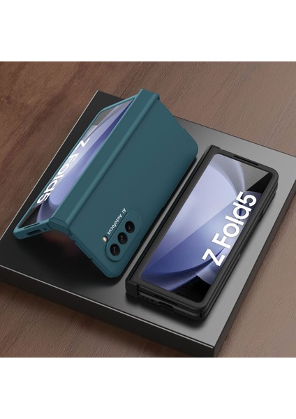 Samsung Galaxy Z Fold 5 Için Ince Sert Pc Telefon Kılıfı Cam Menteşe Korumalı Tam Kapaklı Mor (Yurt Dışından)