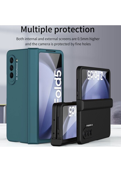 Samsung Galaxy Z Fold 5 Için Ince Sert Pc Telefon Kılıfı Cam Menteşe Korumalı Tam Kapaklı Mor (Yurt Dışından)