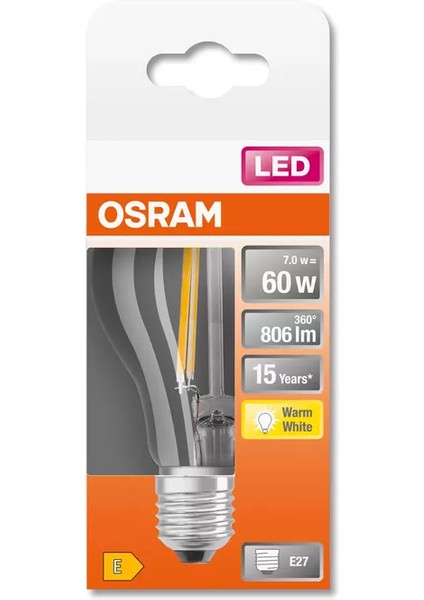 LED Retrofıt CLA60 6W/827 Fıl E27