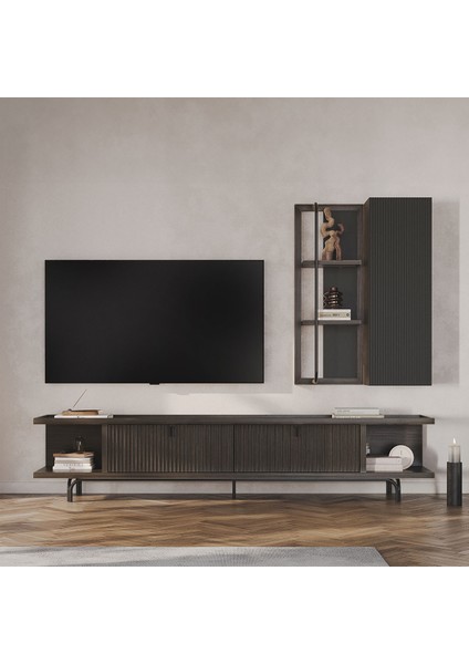 Enza Home Austin Midi Tv Ünitesi, 250X45 cm - Koyu Meşe