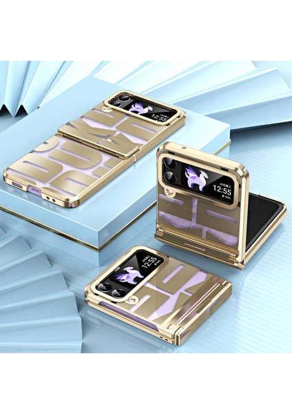 Samsung Galaxy Z Flip 4 5g Için Sert Pc Menteşe Koruma Telefon Kılıfı Altın (Yurt Dışından) modelleri