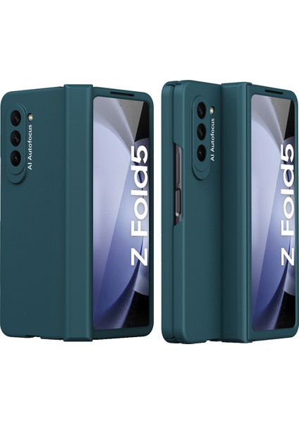Samsung Galaxy Z Fold 5 Için Ince Sert Pc Telefon Kılıfı Cam Menteşe Korumalı Tam Kapaklı Yeşil (Yurt Dışından)
