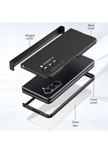 Samsung Galaxy Z Fold 5 Için Ince Sert Pc Telefon Kılıfı Cam Menteşe Korumalı Tam Kapaklı Yeşil (Yurt Dışından)