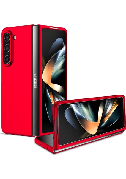 Samsung Galaxy Z Fold 5 Için Ince Sert Pc Koruyucu Kılıf Telefon Kılıfı Kırmızı (Yurt Dışından)