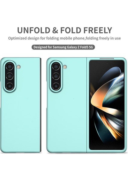 Samsung Galaxy Z Fold 5 Için Ince Sert Pc Koruyucu Kılıf Telefon Kılıfı Mavi (Yurt Dışından)