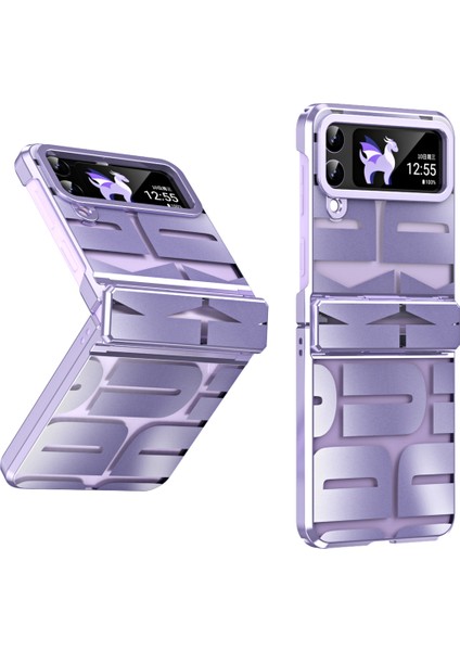 Samsung Galaxy Z Flip 4 5g Için Sert Pc Menteşe Koruma Telefon Kılıfı Mor (Yurt Dışından)