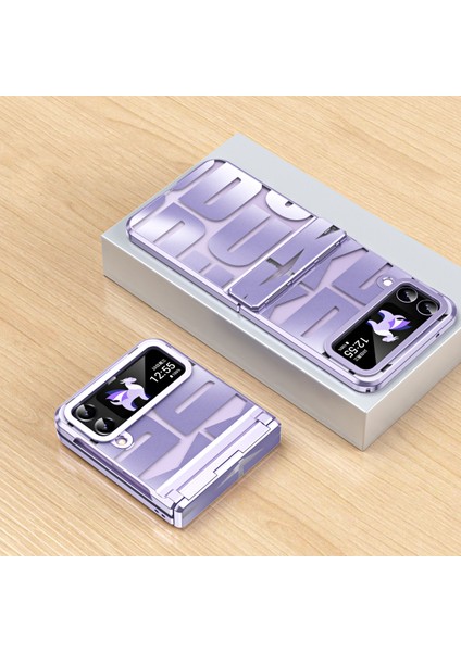 Samsung Galaxy Z Flip 4 5g Için Sert Pc Menteşe Koruma Telefon Kılıfı Mor (Yurt Dışından)
