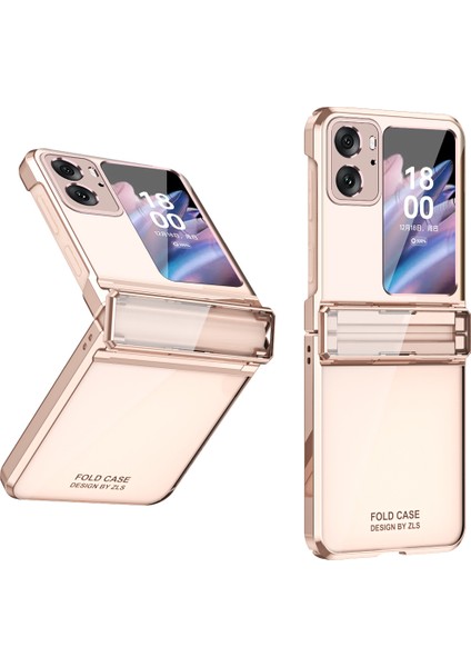 Oppo Find N2 Flip Için Menteşe Korumalı Sert Pc Şeffaf Telefon Kılıfı Rose Gold (Yurt Dışından)