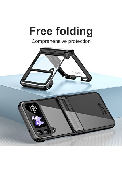Samsung Galaxy Z Flip 4 5g Için Menteşe Korumalı Sert Pc Şeffaf Telefon Kılıfı Siyah (Yurt Dışından) fiyatları