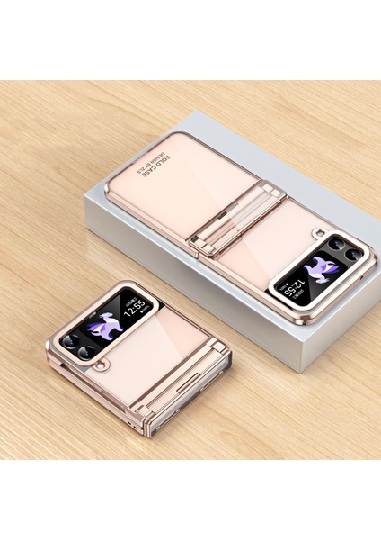 Samsung Galaxy Z Flip 4 5g Için Menteşe Korumalı Sert Pc Şeffaf Telefon Kılıfı Rose Gold (Yurt Dışından) indirimleri