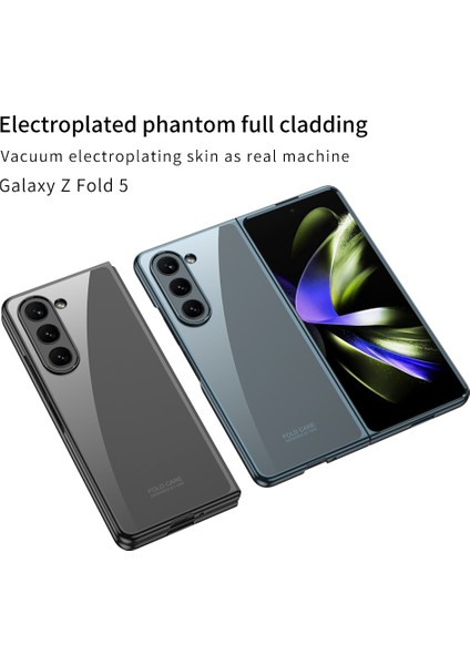 Samsung Galaxy Z Fold 5 Için Ince Lüks Elektrolizle Kristal Temizle Telefon Kılıfı Yeşil (Yurt Dışından)